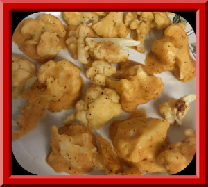 Cauliflower florets after cooked in the mcrowave