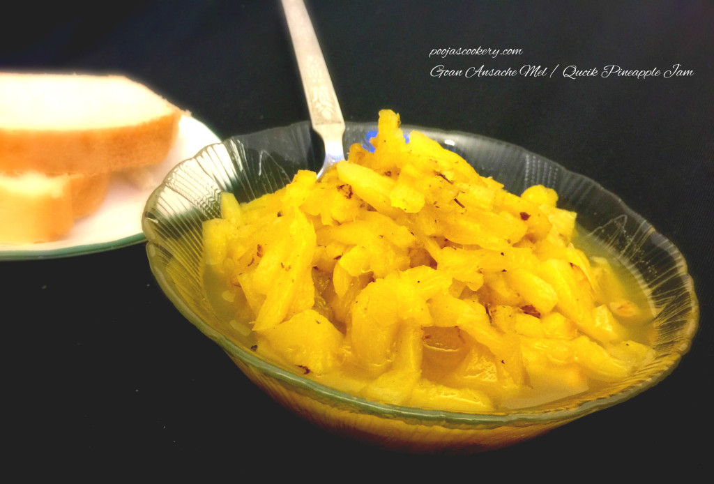 Goan Ansache Mel / Qucik Pineapple Jam | poojascookery.com