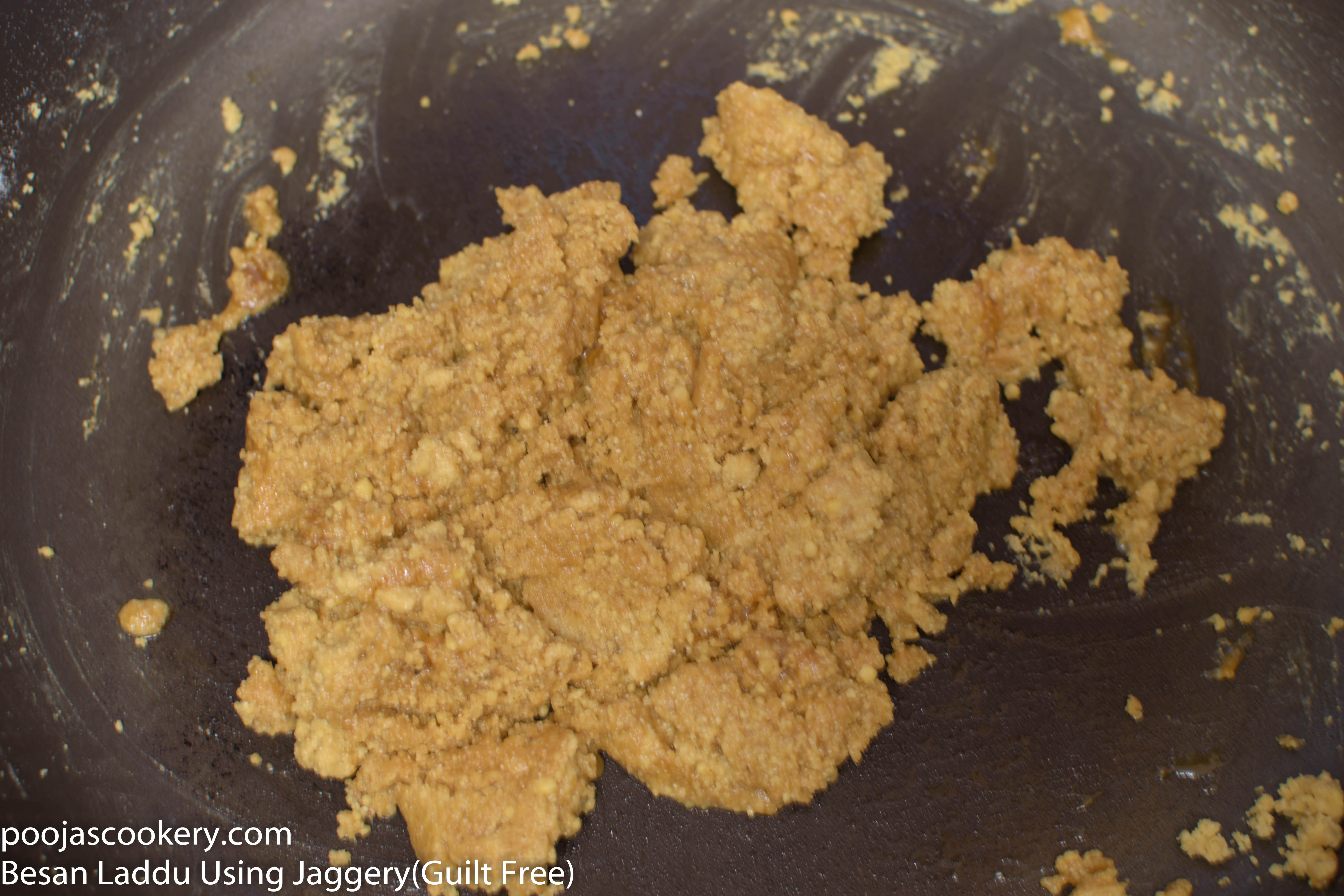 Mix until jaggery is completely melted and mixed