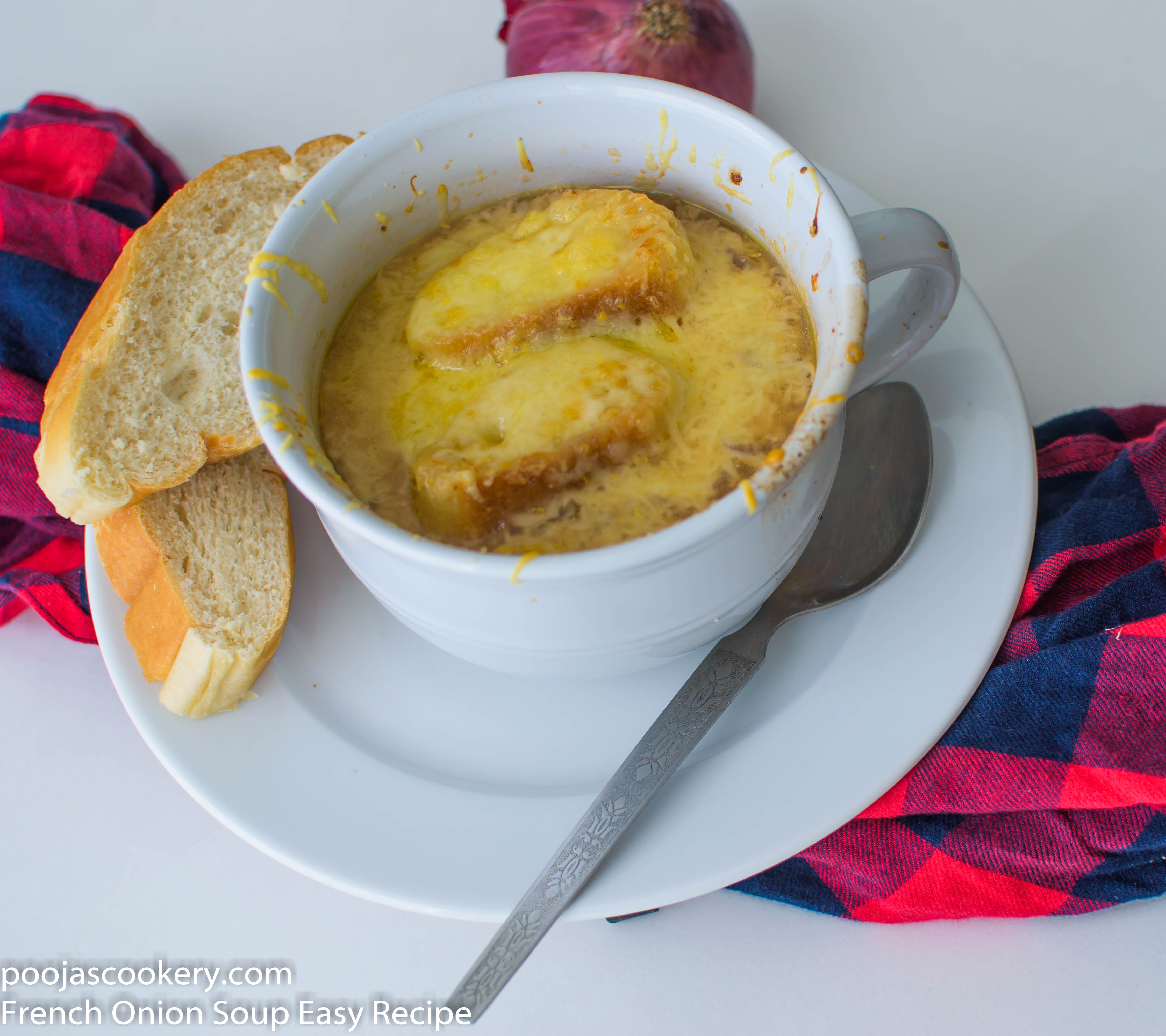 French Onion Soup Easy Recipe| poojascookery.com