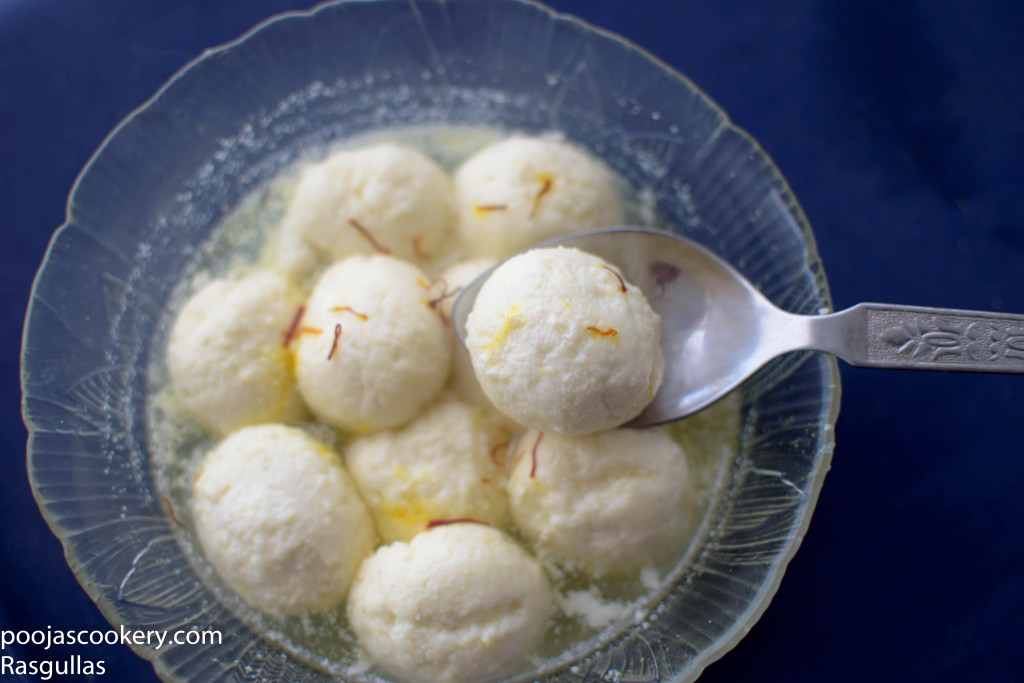 Rasgullas / Sweet Cottage Cheese Balls Pooja's Cookery