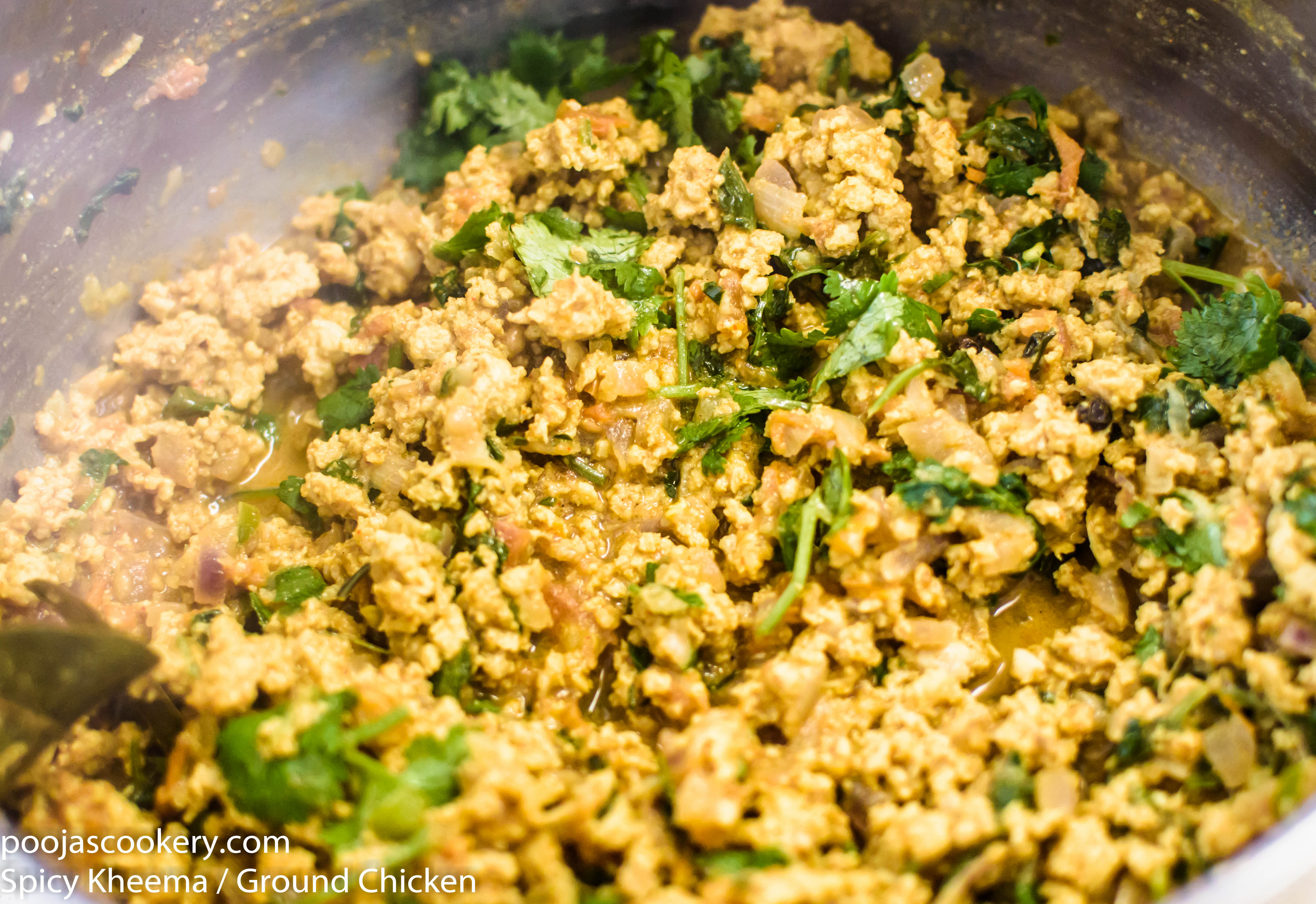 Spicy Kheema / Hot Ground Chicken Recipe Pooja's Cookery