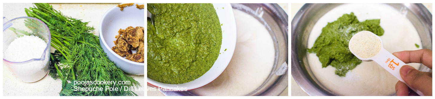 Dill Leaves paste prepared| poojascookery.com
