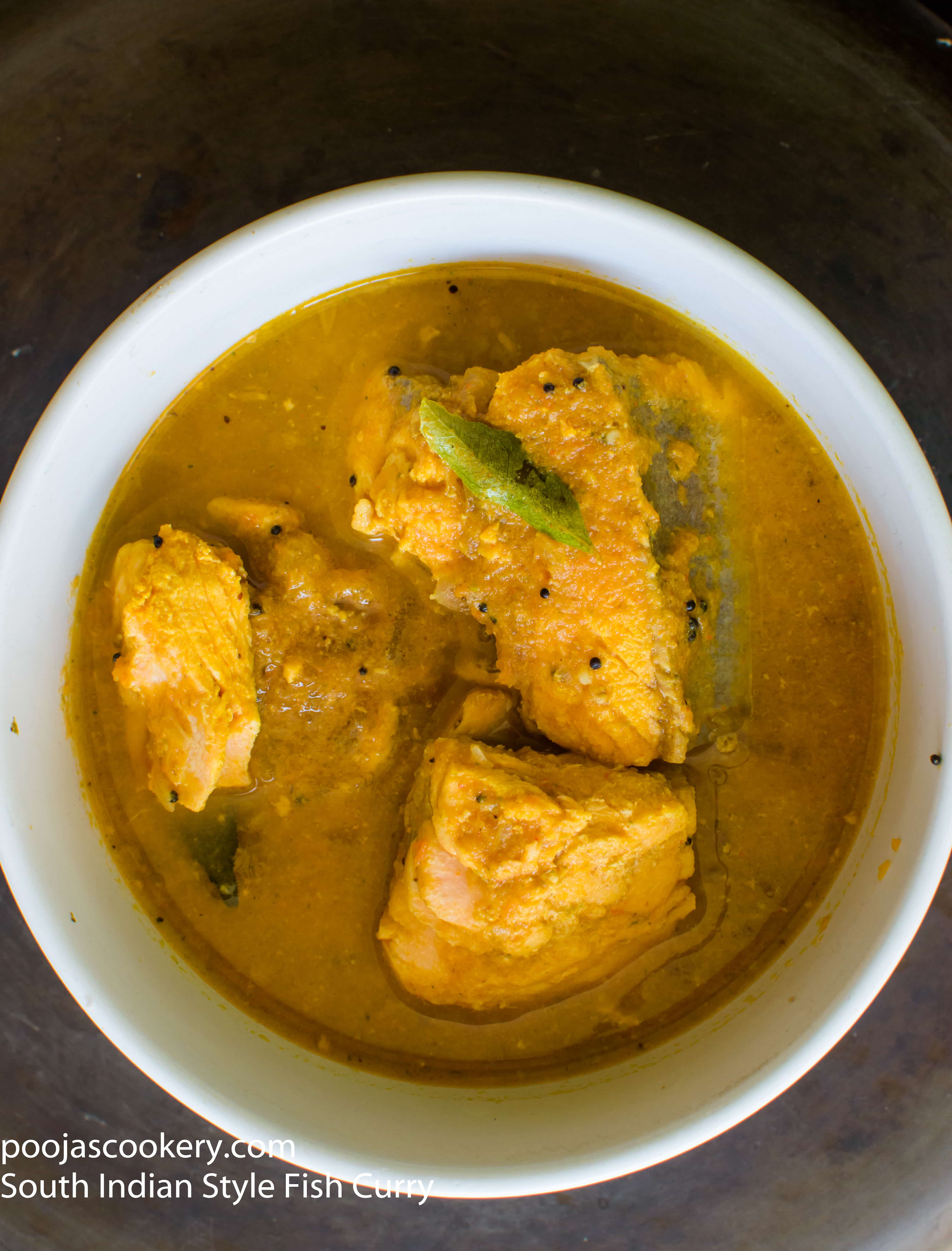 South Indian Style Fish Curry | poojasookery.com 