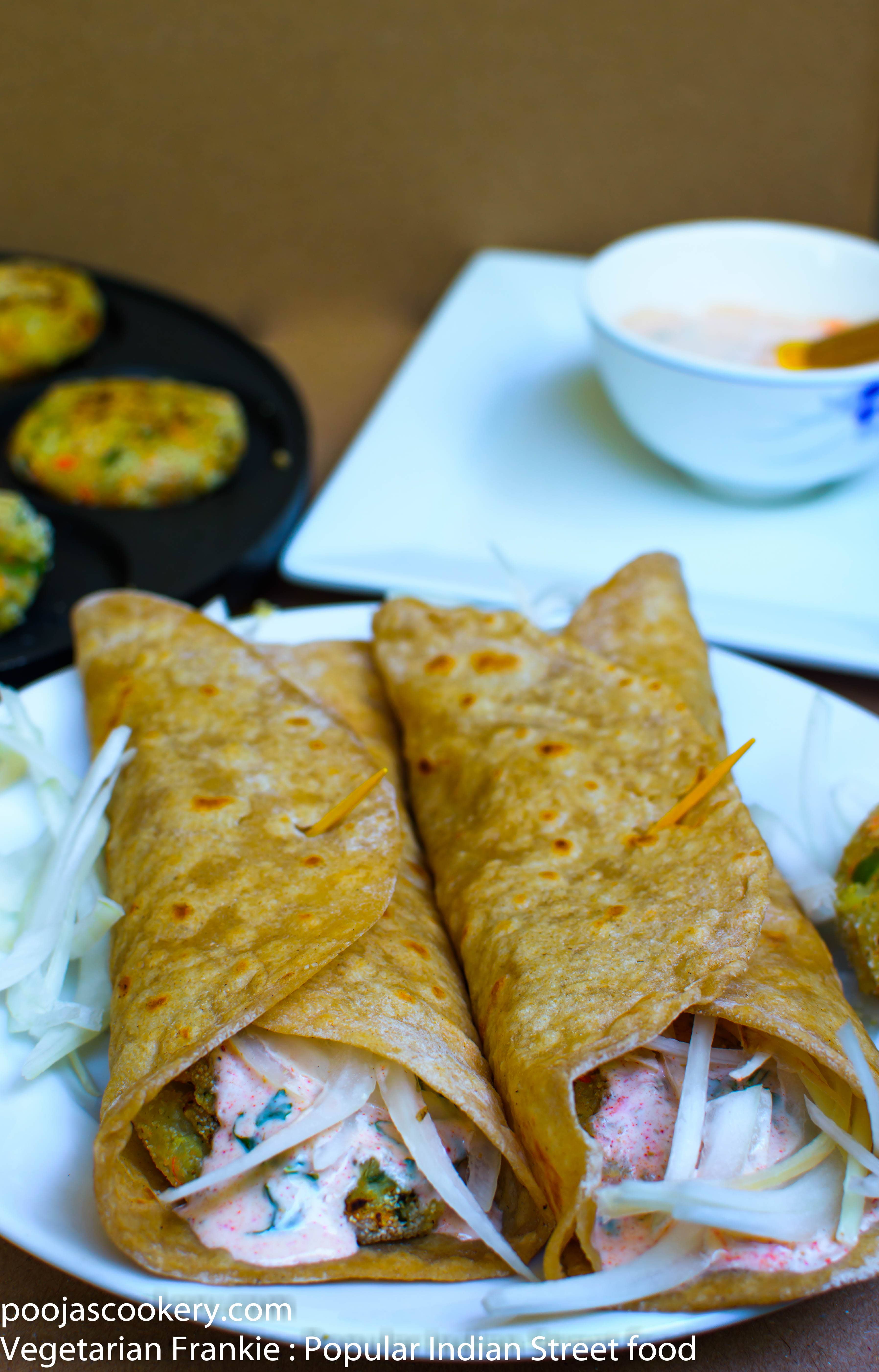 Vegetarian Frankie : Popular Indian Street food Recipe - Pooja's Cookery