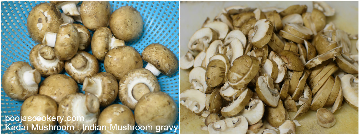  Slice mushrooms | poojascookery.com