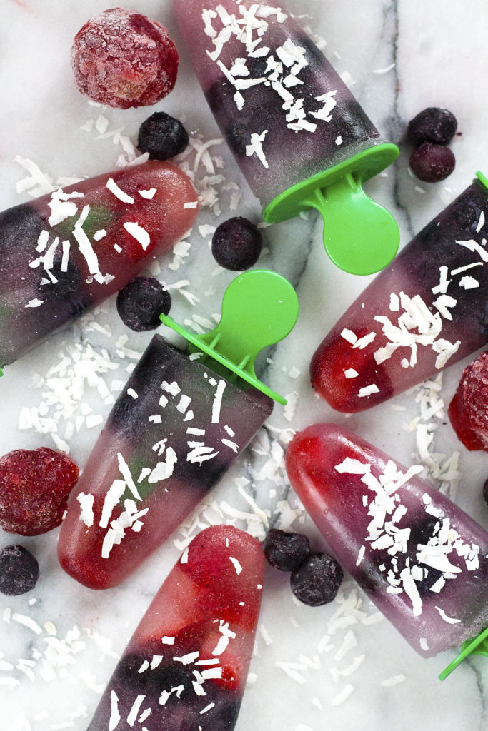 Red, White, and Blue Berry Popsicles| poojascookery.com