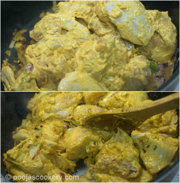 Marinated chicken added| poojascookery.com