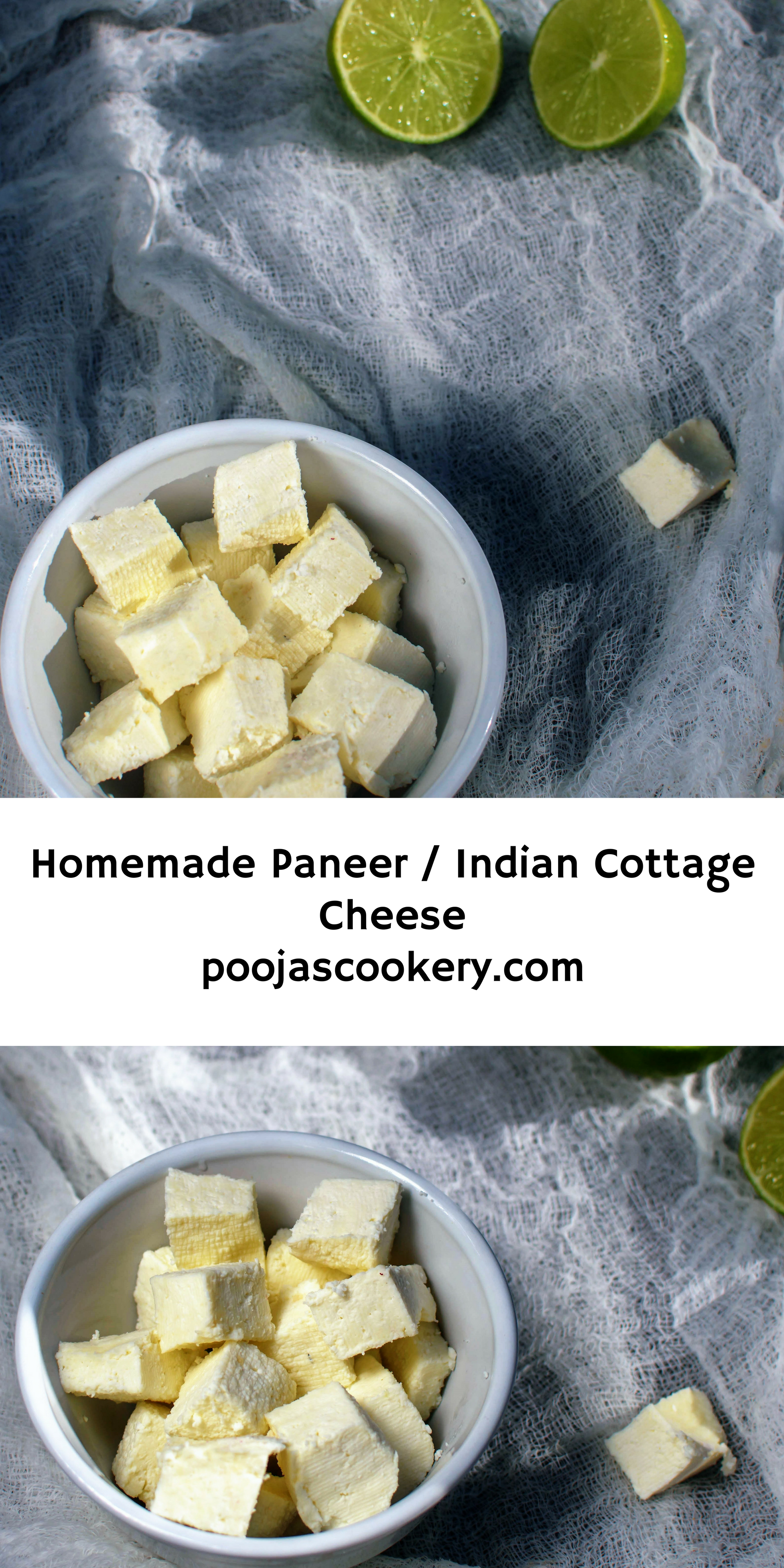 Homemade Paneer Indian Cottage Cheese Recipe Pooja S Cookery