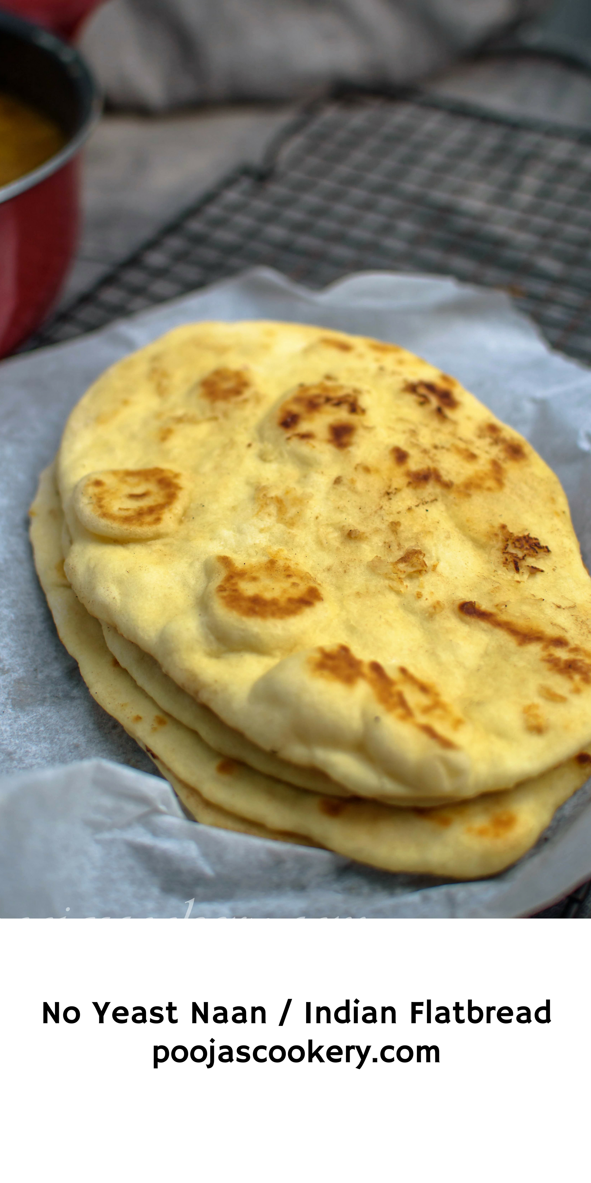 No Yeast Naan / Indian Flatbread Recipe - Pooja's Cookery