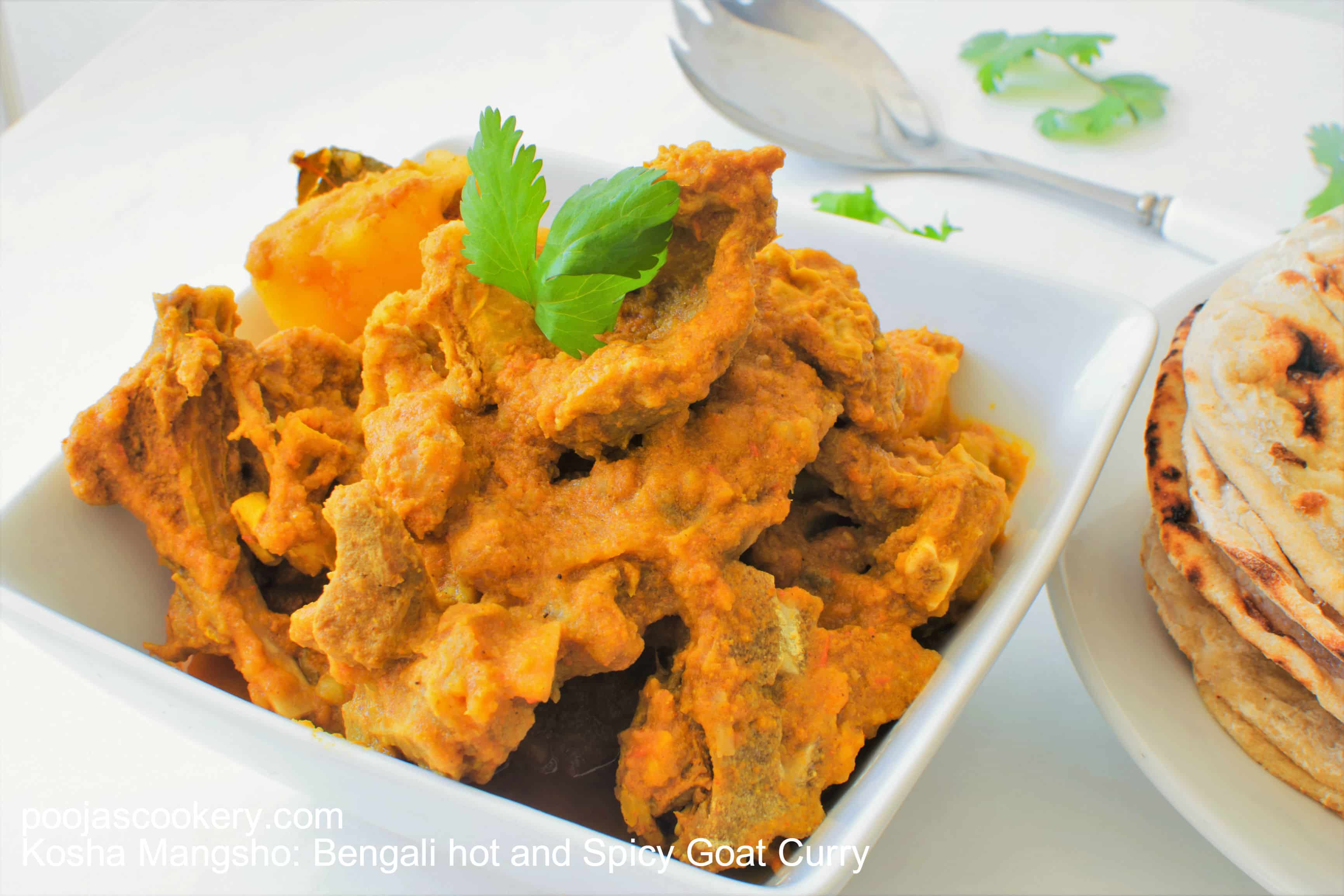 Kosha Mangsho: Bengali hot and Spicy Goat Curry | poojascookery.com