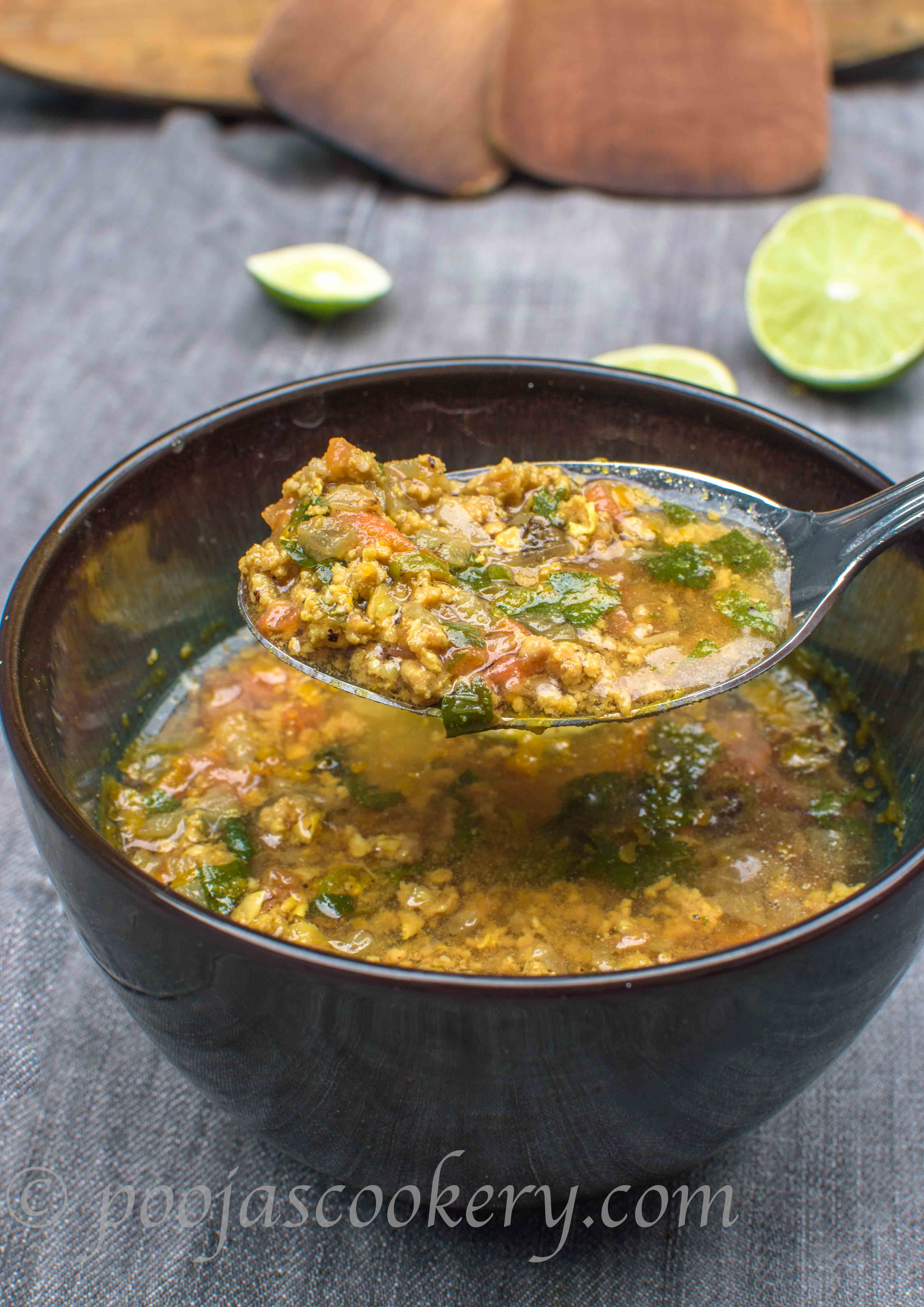 Mutton Kheema Soup / Ground Goat Soup Recipe Pooja's Cookery