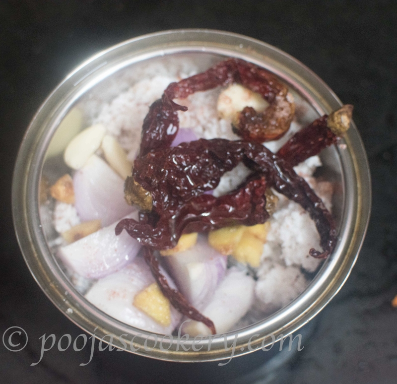 Red Coconut Chutney Kerala Style Pooja S Cookery