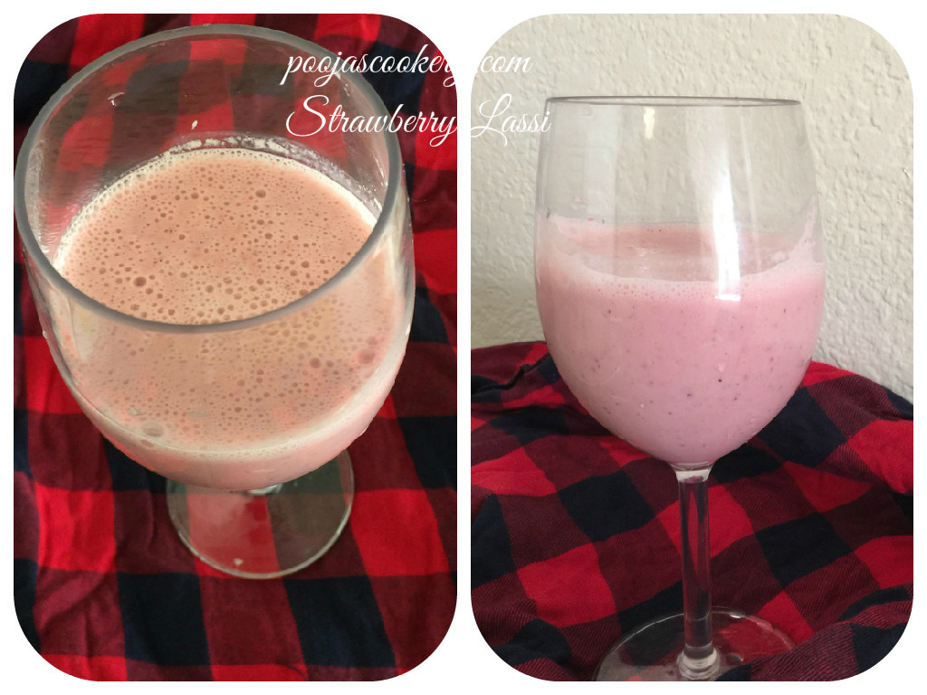 Strawberry Lassi | poojascookery.com