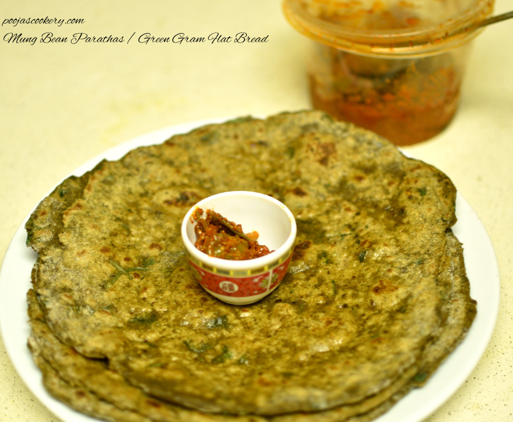 poojascookery.com Mung Bean Parathas / Green Gram Flat Bread | poojascookery.com