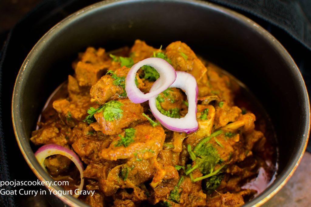 Goat Curry in Yogurt Gravy | poojascookery.com