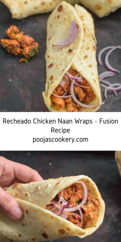 Recheado Chicken Naan Wraps - Fusion Recipe
