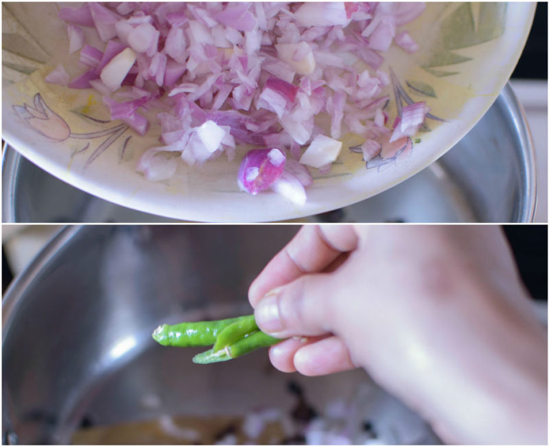 green chilies onions