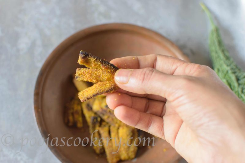 Karatyachyo-Fodi-Pan-Fried-Bitter-Gourd