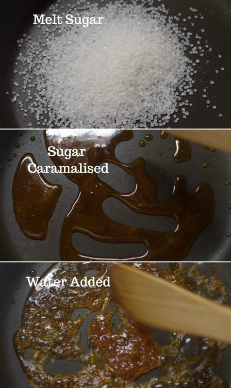 Sugar caramalised