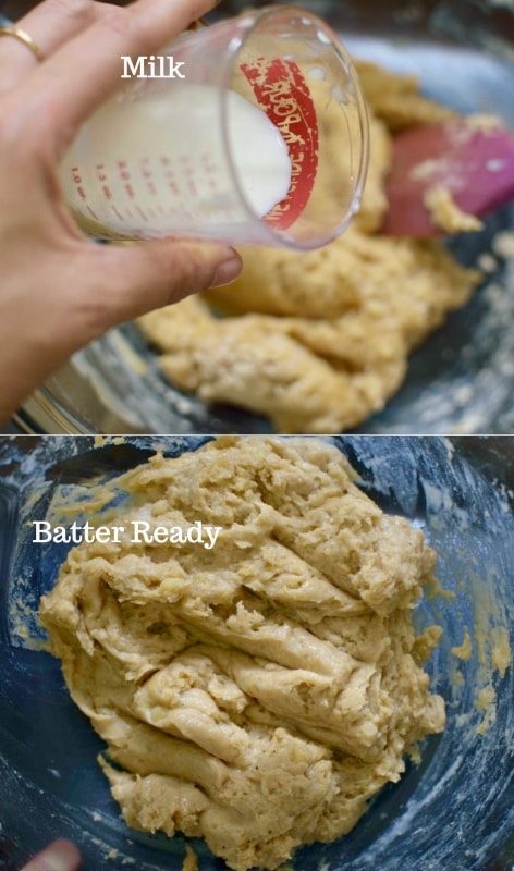 milk added to make smooth batter